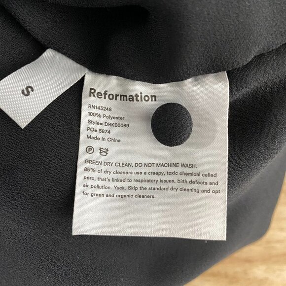Reformation Odeon Sequin Mini Dress Black Long Sleeve Keyhole Back Women's Small - Picture 8 of 8